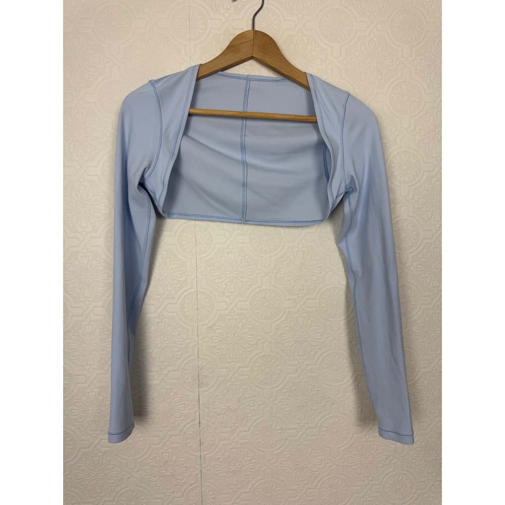 Lululemon Nulu Long Sleeve Yoga Shrug Windmill Blue Cropped Bolero Size 4